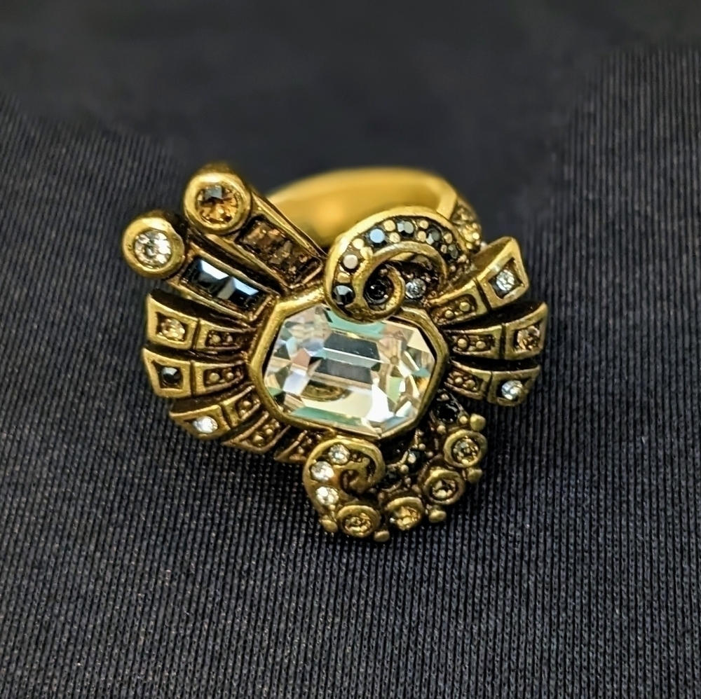 Heidi Daus French Kiss Antique Gold Ring